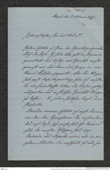 Nachlass Franz Steindachner, Brief von Gustav Schneider (senior) an Franz Steindachner (02.02.1877), Inv.Nr. 461.05, Seite 1